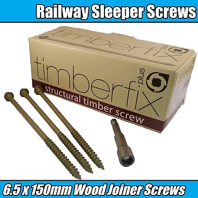 150mm 6  INDEX TIMBER FIX LOCK RAILWAY SLEEPER FASTENER LANDSCAPE DECKING SCREWS • £2.79