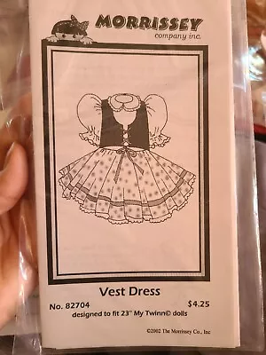 My Twinn Doll Clothes Pattern 23  Morrissey Vest Dress 2001 Vtg • $15