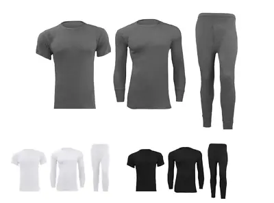 Mens Thermal Long Johns Top T Shirt Bottom Trouser Underwear Set Full Sleeve • £4.75