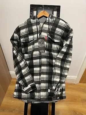 £18.99 • Buy Mens Lumberjack Sherpa Fur Fleece Lined Hoodie Jacket Hooded Work Padded Shirt