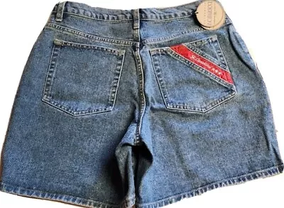 Z. CAVARICCI Jean Shorts Adult Size 32x6 Embroidered Pocket Blue High Rise NWT • $32