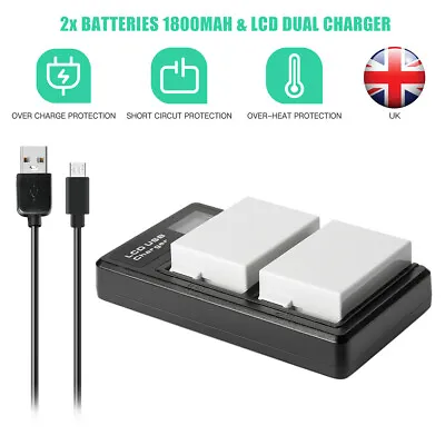 2x LP-E8 Battery & Dual Charger For Canon EOS 700D 600D 550D 650D Rebel T2i T3i • £23.91