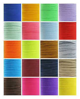 £3.29 • Buy 6mm COLOURED  FLAT ELASTIC PREMIUM SEWING HAIRBAND FACE MASK  CORD QUALITY UK