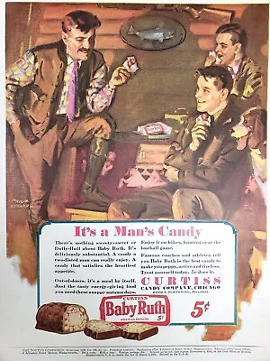 $20.59 • Buy Fishing Cabin Baby Ruth Candy Bar Vtg Ad Art Magazine Print Curtiss Chicago Dog