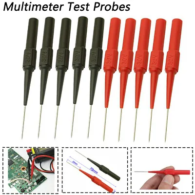 10PCS Multimeter Test Lead Back Probes Sharp Needle Micro Pin For Banana Plug • £5.35