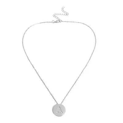 £3.99 • Buy Women Silver Gold Cubic Zircon Letter Initial Bridesmaid Pendant Chain Necklace
