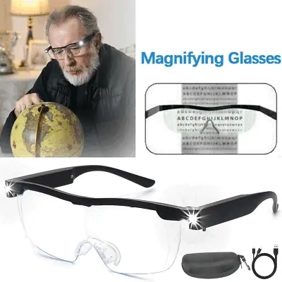 Magnifier Glasses With Led Light 300% Magnifying Glasses Loupes Reading Sewing • £10.29