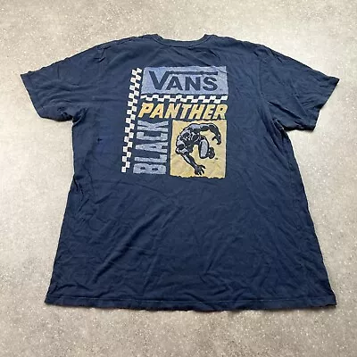 Mens Vans Marvel Navy Blue Graphic Black Panther T-shirt Size XL • £18