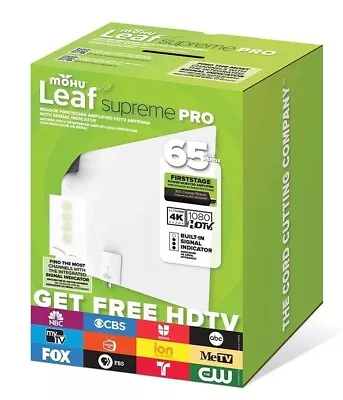 Mohu Leaf Supreme Pro Indoor HDTV Antenna With Signal Indicator New Open Box • $50