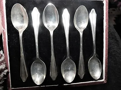 Vintage Original Fitted Boxed 6 X Silver Plated Coffee Spoons James Walker Unuse • £24