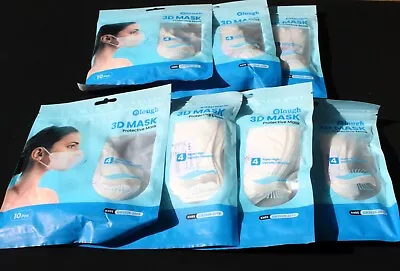 ELOUGH 70pcs Adult Disposable Face Mask 4Layer 3D Protective Face Mask (7 X 10pk • $25