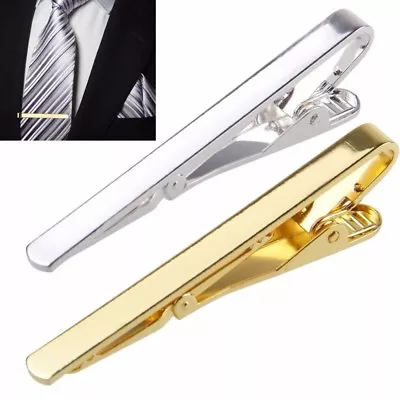 Gentleman Gold/Silver Metal Simple Practical Plain Necktie Tie Clip Bar Clasp • $5.99