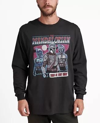 Junk Food Mens Star Wars Mandalorian Long Sleeve T-shirt Black Size XL • $7.99