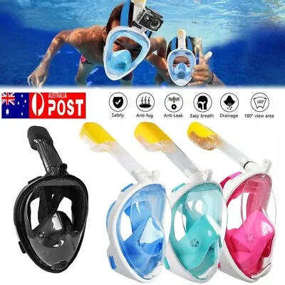 $30.89 • Buy Kids Adults Snorkel Face Mask Swimming Scuba Set Full Anti-Fog Diving For Gopro