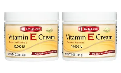De La Cruz® 10000 IU Vitamin E Cream 4 OZ - Allergy Tested USA Made  (2 JARS) • $16.49