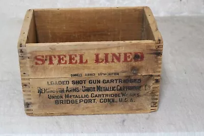 Vintage Remington Umc Nitro Club  Wood Ammo Box Crate 12 Ga Dovetail No.4 • $79.99