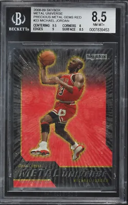 2008 Michael Jordan Metal Universe Precious Metal Gems PMG Red /50 #23 BGS 8.5🔥 • $29995