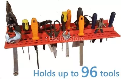 Large 61cm Tool Storage Rack Hanger Garage Wall Store 24  Holder Tidy Organiser • £9.89