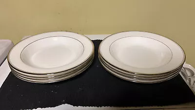 Mikasa Gothic Platinum Bone China 8 Soup Bowls 8 7/8” • $49.99