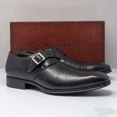 Mezlan Orville Black Leather Monk Strap Oxfords Men's 10.5 M • $137.95