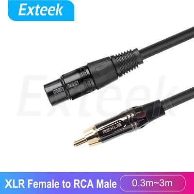 XLR Female To RCA Male Audio DJ Cable - OFC Shielded Cable XLR RCA • $10.95