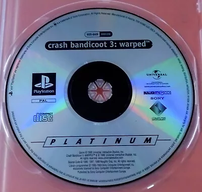 CRASH BANDICOOT 3 Warped - DISC ONLY - UK Pal - Sony PS1 GC • £7.97