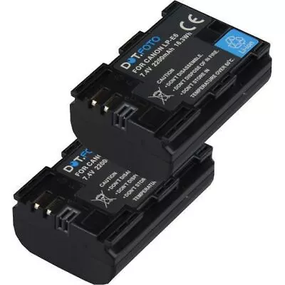 £34.99 • Buy 2x Battery For Canon LP-E6 2200mAh | 5D Mk II/III 5DS R 6D 7D/7D Mk II 60D/Da
