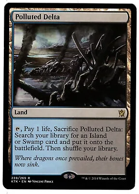 Polluted Delta Khans Fetch Land  Magic The Gathering MTG LP Card CNY • $32.50