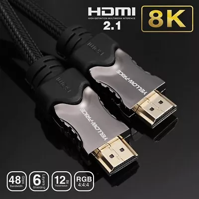 8K Fiber Optic HDMI Cable 2.1 Lot (8K@120Hz 4K@60Hz 48Gbps) HDCP2.2 4:4:4 HDR • $23.74