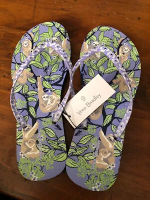 Vera Bradley Flip Flops NWT Size 9/10 Women’s Floral Purple • $13