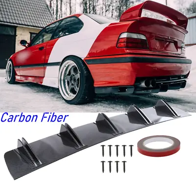 Carbon Fiber Car Rear Bumper Lip Diffuser Shark 5-Fins For E36 M Sport M3 • $45.15