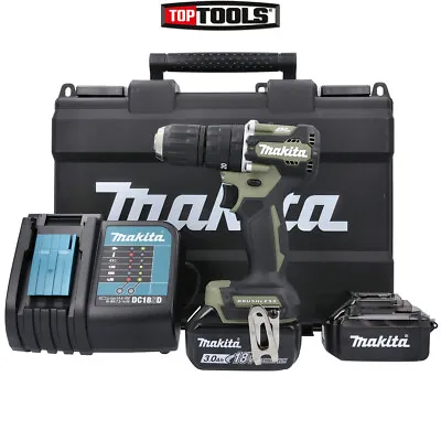 Makita DHP487FX3O 18V LXT Olive Green Combi Drill+ 1x 3Ah Battery Charger & Case • £179.58