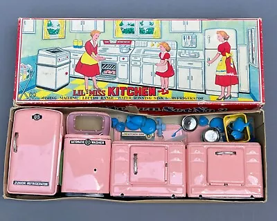 Vintage Lil-Miss Kitchen Fancy Kitchen Set #3 With Utensils Box Japan Maruyoshi • $246