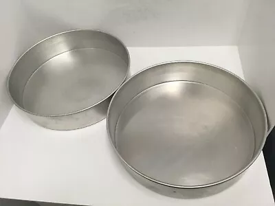 Magic Line Commercial Baking Cake Pan Set Of 2 Round 14  X 3  Aluminum USA GUC • $39.99