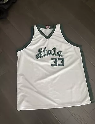 Vintage Magic Johnson #33 Michigan State White Jersey Boxers Brand Throwback • $45