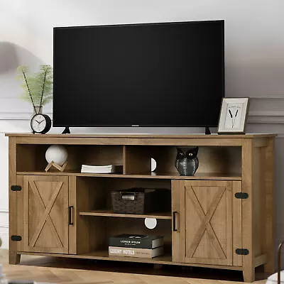 Farmhouse TV Stand For TVs Up To 65 Inch Entertainment Center Media Console • $128.99