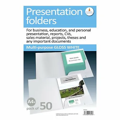 £39.99 • Buy White Gloss Presentation Folders - Pack Of 50