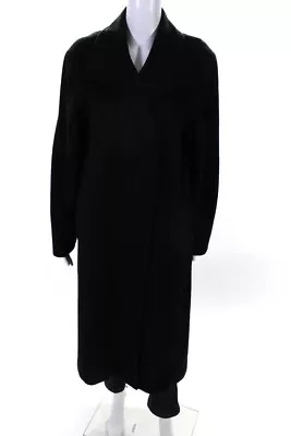 Cinzia Rocca Women's Cashmere Mid Length Button Down Coat Black Size 10 • $126.01