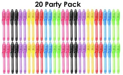 20 X UV Spy Invisible Ink Light Secret Pen Message Kids Party Bag BARGAIN Joblot • £13.99