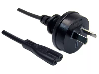 $4.50 • Buy 1.8m  2-Pin AU Core Figure 8 IEC-C7 2 Hole AC Power Cord Cable Lead SAA Approval