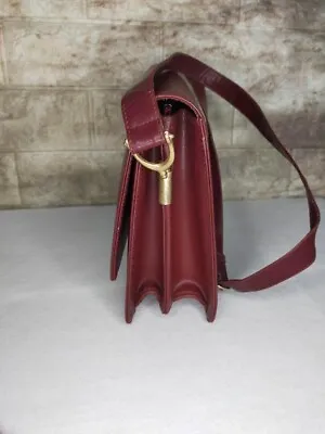$120 • Buy Cartier Shoulder Bag Must Line Leather Bordeaux Vintage Used From Japan
