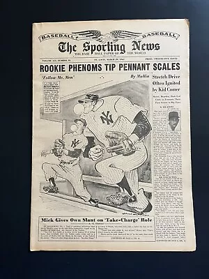 1961 Sporting News NEW YORK Yankees MICKEY MANTLE To TAKE CHARGE As YANKS LEADER • $39.99