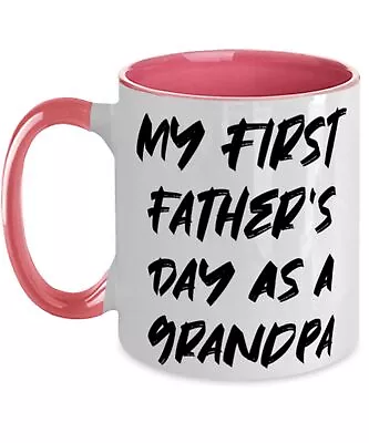 New Grandpa Mug Grandpa Two Tone 11oz Mug My First Father's Day As A Grandpa • $18.99