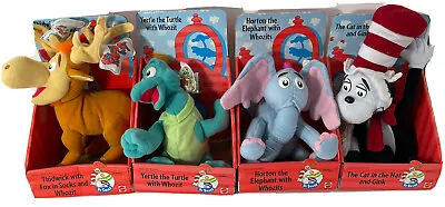 $80 • Buy Lot Of 4 Dr Seuss Plush Mattel 1997 Cat In The Hat Gink Yertle Horton Thidwick