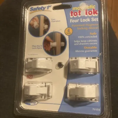 Safety 1st - Magnetic Tot Lok Set Of 4 Locks For Cabinet Doors And Drawers - New • $9.49