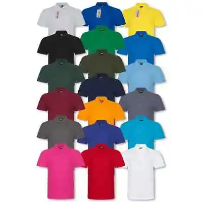 Mens Work Grade Pro Polo Shirt Short Sleeve Plain Casual Top Workwear Uniform • £7.31