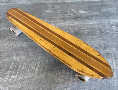 Vintage 60s/70s Wood Skateboard - Super Surfer Wheels - Tapered Board • $80