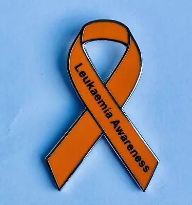 ***NEW*** Leukaemia Awareness Orange Enamel Badge / Brooch. Cancer Charity. • £3.99