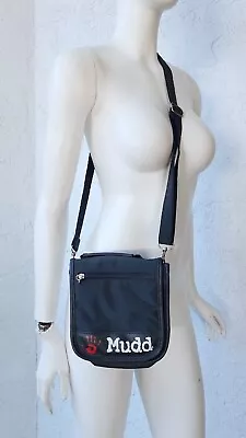 Vintage Y2k 90s MUDD Small Organizer Wallet PVC Black Crossbody Messenger Bag • $39.95