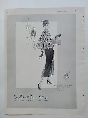 1949  Women's Maurice Rentner Jacket Scruggs Vandervoort Barney Vintage  Ad • $9.99